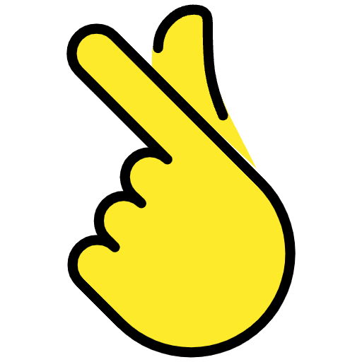 Hand With Index Finger And Thumb Crossed Element from OpenMoji Emoji Set