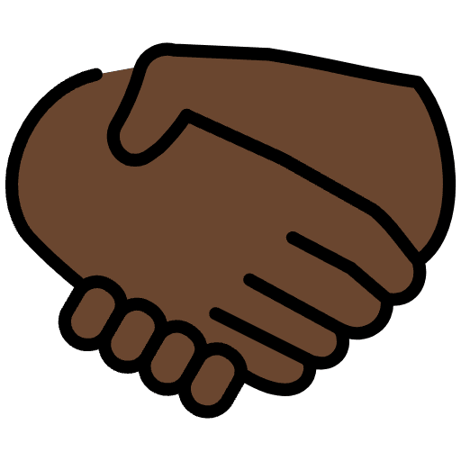 Handshake Dark Skin Tone Emoji from OpenMoji Set