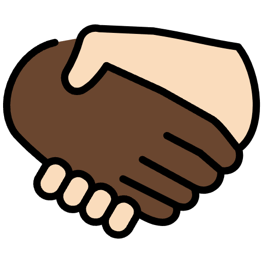 Handshake Dark Skin Tone Light Skin Tone Emoji from OpenMoji Set