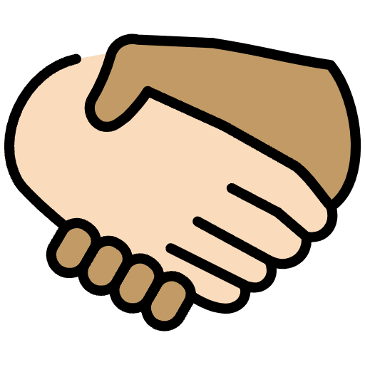Handshake Light Skin Tone Medium Skin Tone Emoji from OpenMoji Set
