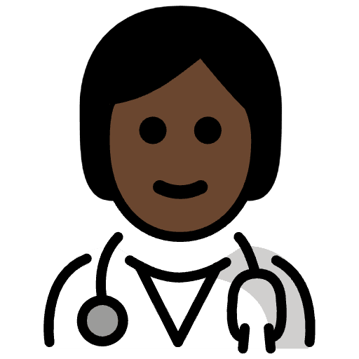 Health Worker Dark Skin Tone Emoji from OpenMoji Set