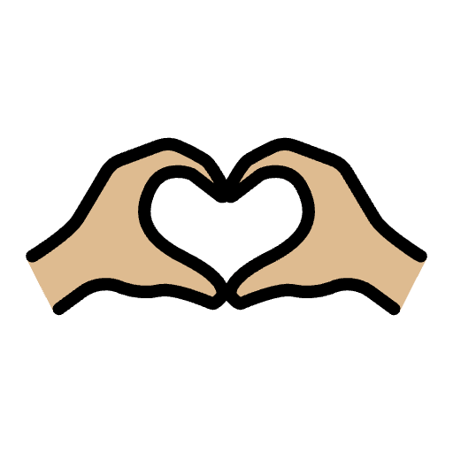 Heart Hands Medium Light Skin Tone Emoji from OpenMoji Set
