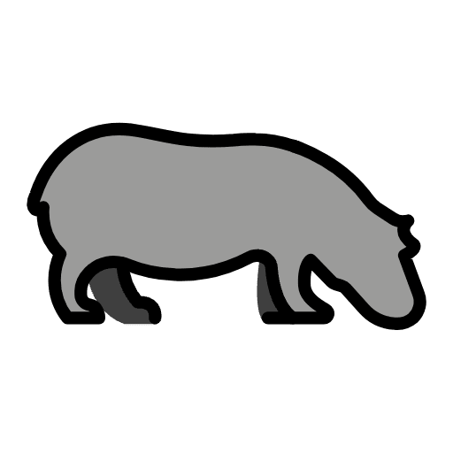 Hippopotamus Emoji from OpenMoji Emoji Set