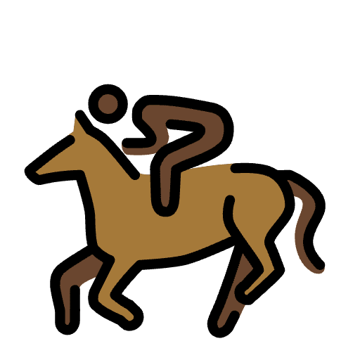 Horse Racing Dark Skin Tone Element from OpenMoji Emoji Set