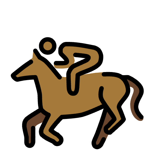 Horse Racing Medium Dark Skin Tone Element from OpenMoji Emoji Set