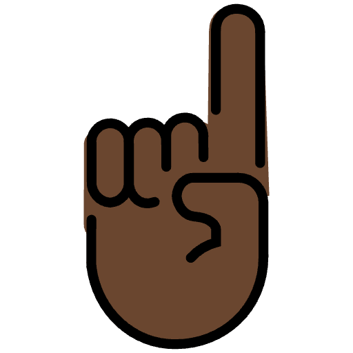 Index Pointing Up Dark Skin Tone Emoji from OpenMoji Emoji Set