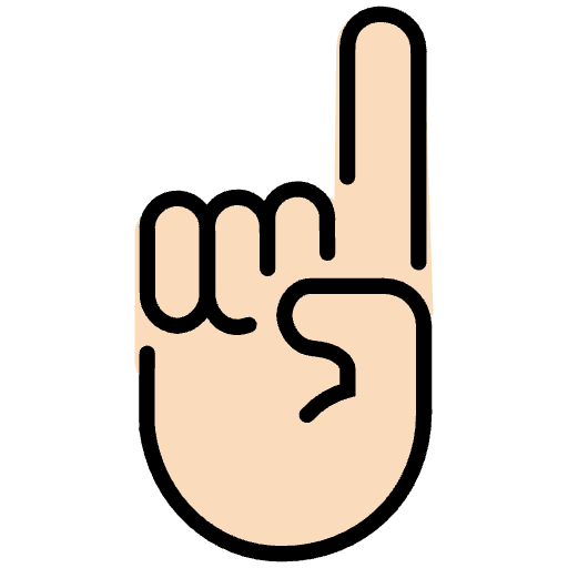 Index Pointing Up Light Skin Tone Emoji from OpenMoji Set