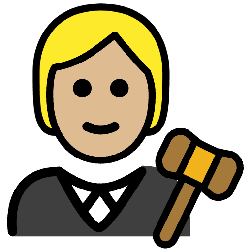Judge Medium Light Skin Tone Element from OpenMoji Emoji Set