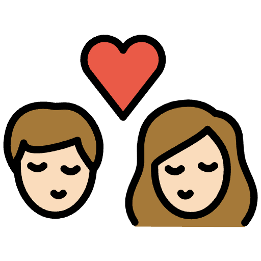 Kiss Light Skin Tone Element from OpenMoji Emoji Set