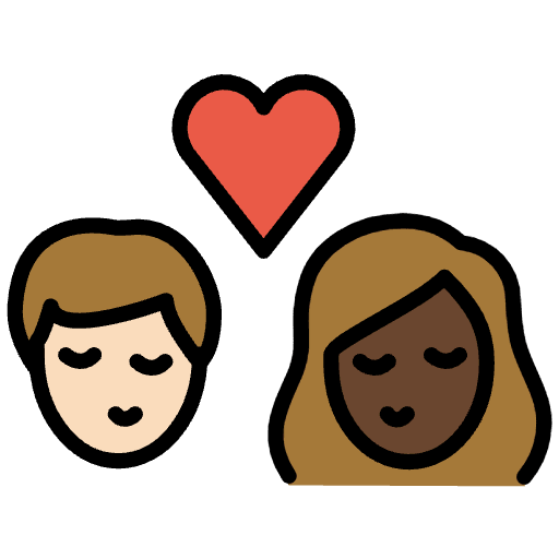 Kiss Person Person Light Skin Tone Dark Skin Tone Emoji from OpenMoji Set