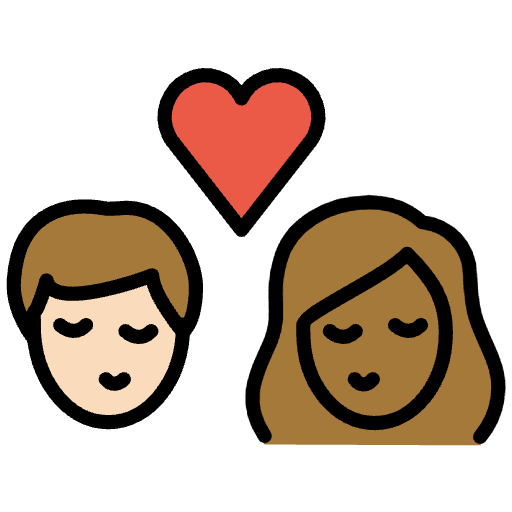 Kiss Person Person Light Skin Tone Medium Dark Skin Tone Emoji from OpenMoji Set