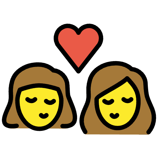 Kiss Woman Woman Emoji from OpenMoji Set