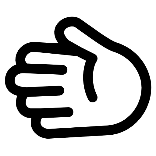 Leftwards Hand High Contrast Default Emoji from Fluent Emoji High Contrast Set