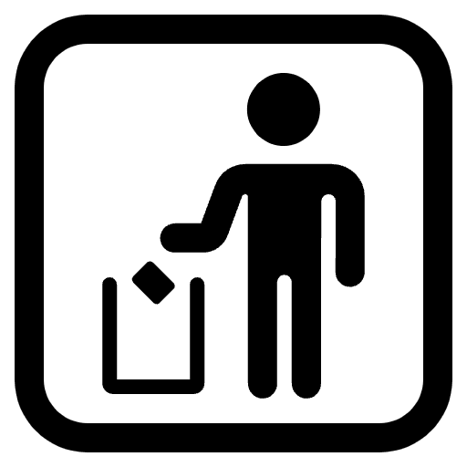 Litter In Bin Sign High Contrast Element from Fluent Emoji High Contrast Set