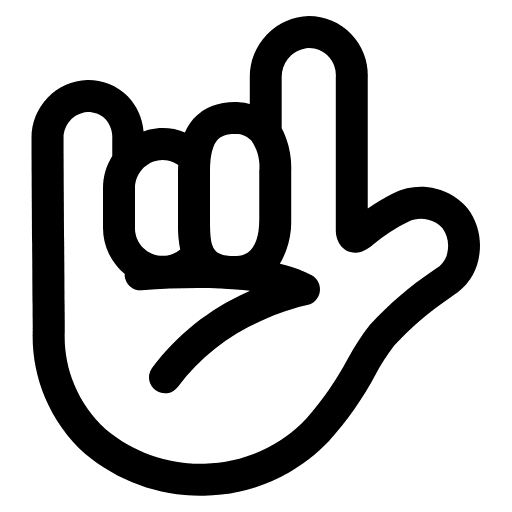 Love You Gesture High Contrast Default Emoji from Fluent Emoji High Contrast Set