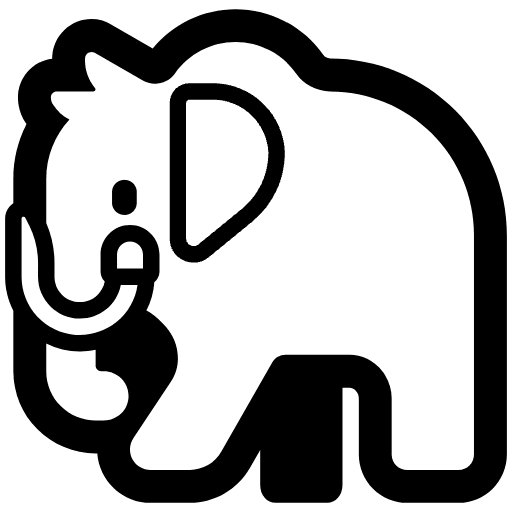 Mammoth High Contrast Element from Fluent Emoji High Contrast Set