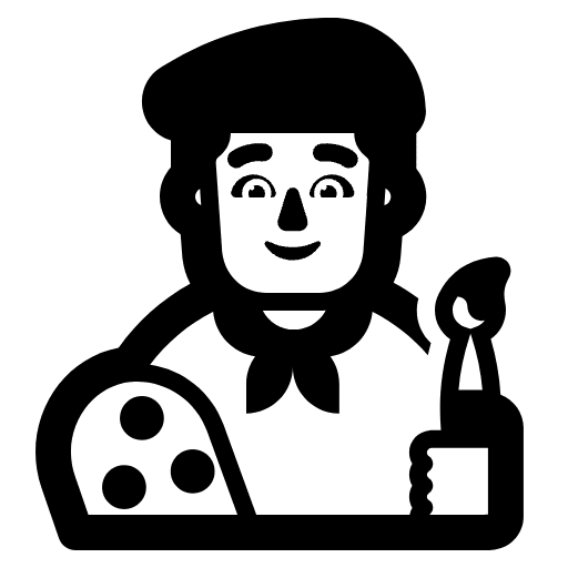 Man Artist High Contrast Default Emoji from Fluent Emoji High Contrast Set