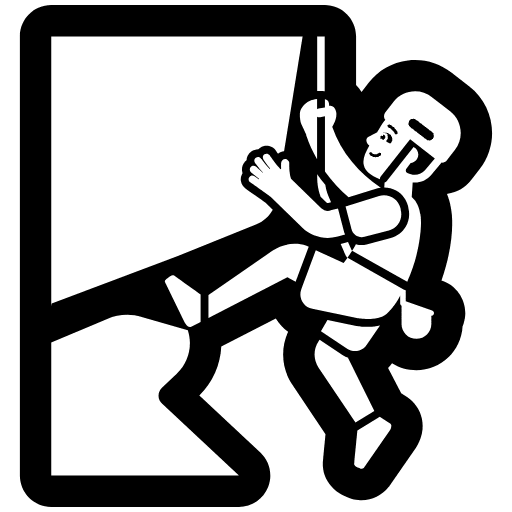 Man Climbing High Contrast Default Emoji from Fluent Emoji High Contrast Set