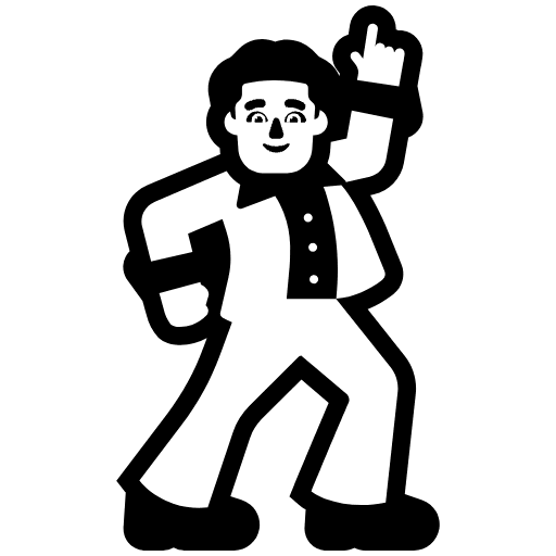 Man Dancing High Contrast Default Emoji from Fluent Emoji High Contrast Set