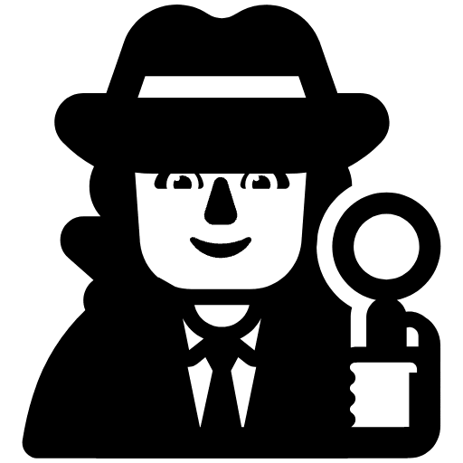 Man Detective High Contrast Default Element from Fluent Emoji High Contrast Set
