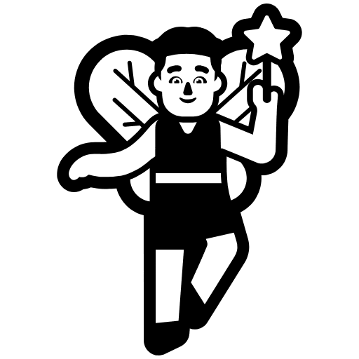 Man Fairy High Contrast Default Element from Fluent Emoji High Contrast Set