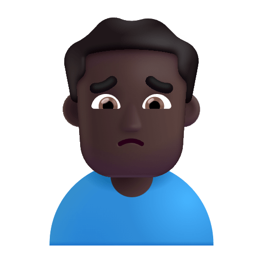 Man Frowning Color Dark Emoji from Fluent Emoji Color Set