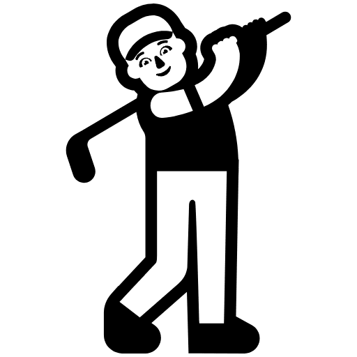 Man Golfing High Contrast Default Emoji from Fluent Emoji High Contrast Set