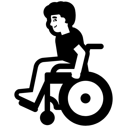 Man In Manual Wheelchair High Contrast Default Emoji from Fluent Emoji High Contrast Set