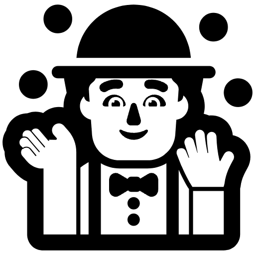 Man Juggling High Contrast Default Emoji from Fluent Emoji High Contrast Set