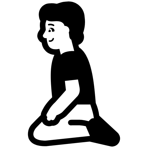 Man Kneeling High Contrast Default Emoji from Fluent Emoji High Contrast Set
