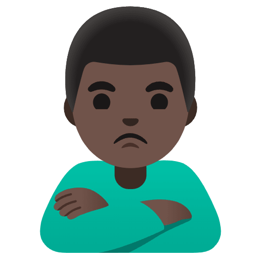 Man Pouting Dark Skin Tone Emoji from Noto Emojis Set