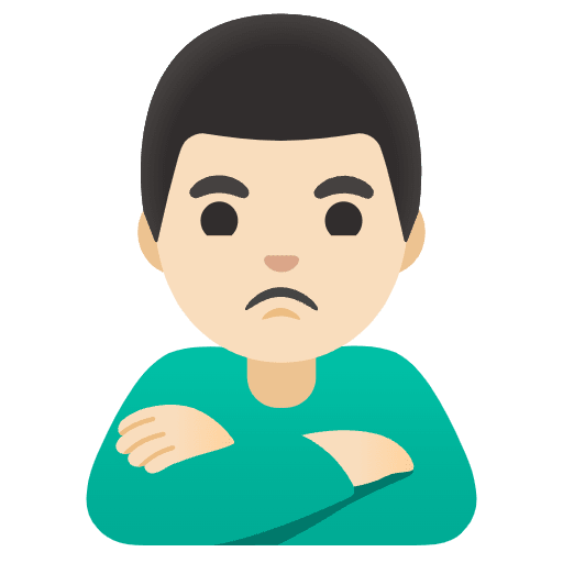 Man Pouting Light Skin Tone Emoji from Noto Emojis Set