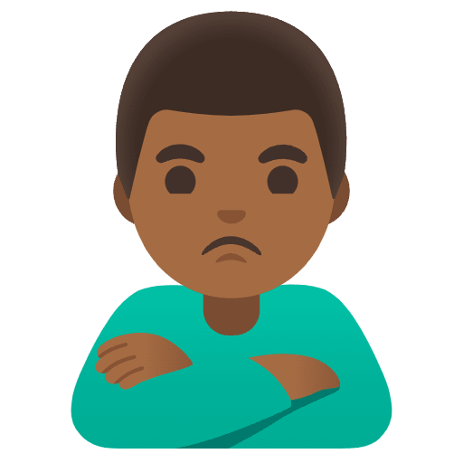 Man Pouting Medium Dark Skin Tone Emoji from Noto Emojis Set