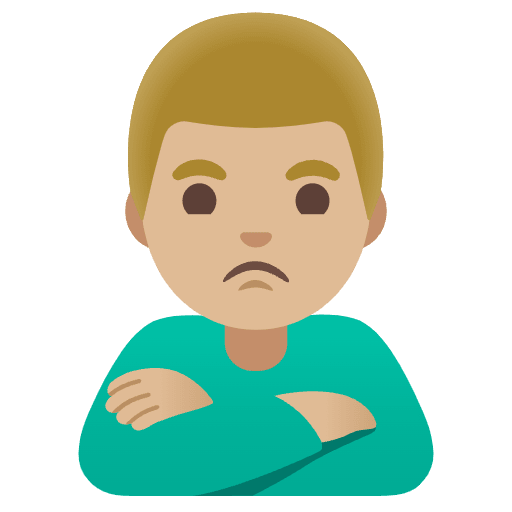 Man Pouting Medium Light Skin Tone Emoji from Noto Emojis Set