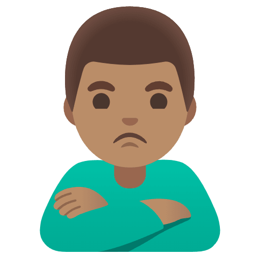Man Pouting Medium Skin Tone Emoji from Noto Emojis Set