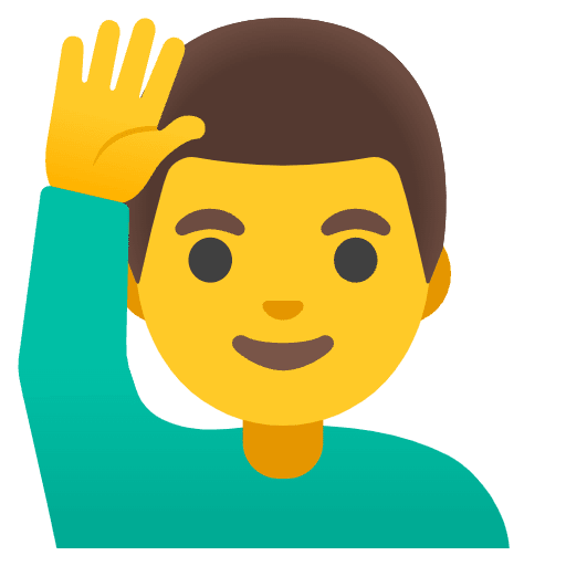Man Raising Hand Emoji from Noto Emojis Set