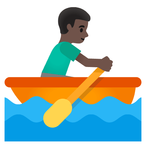 Man Rowing Boat Dark Skin Tone Emoji from Noto Emojis Set