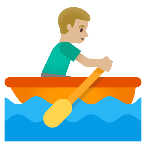 Man Rowing Boat Medium Light Skin Tone Emoji from Noto Emojis Set