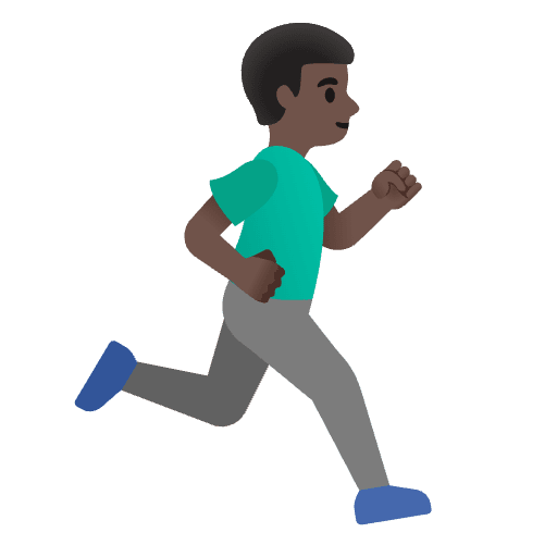 Man Running Facing Right Dark Skin Tone Element from Noto Emojis Set