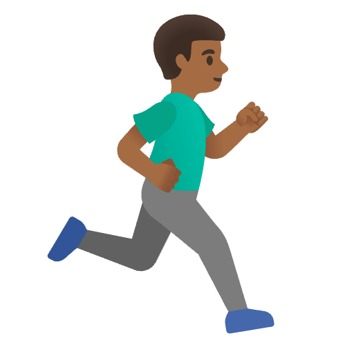 Man Running Facing Right Medium Dark Skin Tone Element from Noto Emojis Set