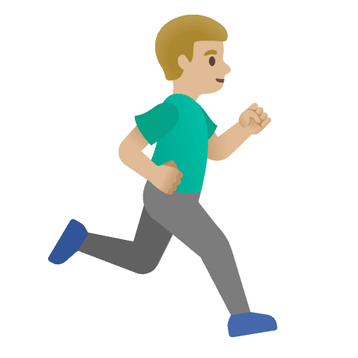 Man Running Facing Right Medium Light Skin Tone Emoji from Noto Emoji Set