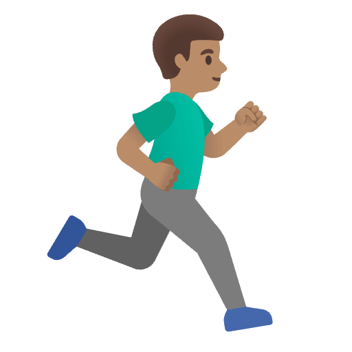 Man Running Facing Right Medium Skin Tone Element from Noto Emojis Set