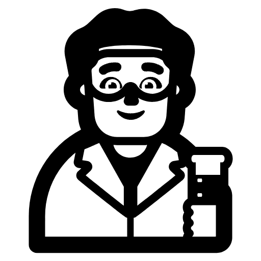 Man Scientist High Contrast Default Emoji from Fluent Emoji High Contrast Set
