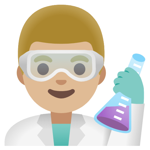 Man Scientist Medium Light Skin Tone Emoji from Noto Emojis Set