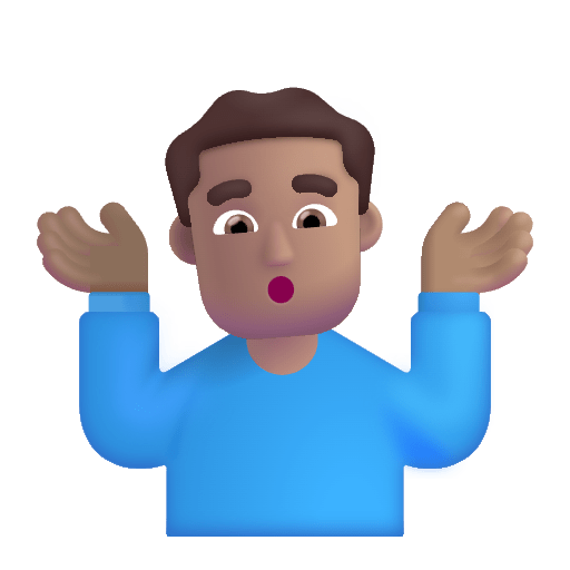 Man Shrugging Color Medium Emoji from Fluent Emoji Color Set