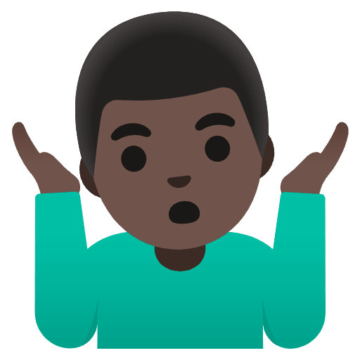 Man Shrugging Dark Skin Tone Element from Noto Emojis Set