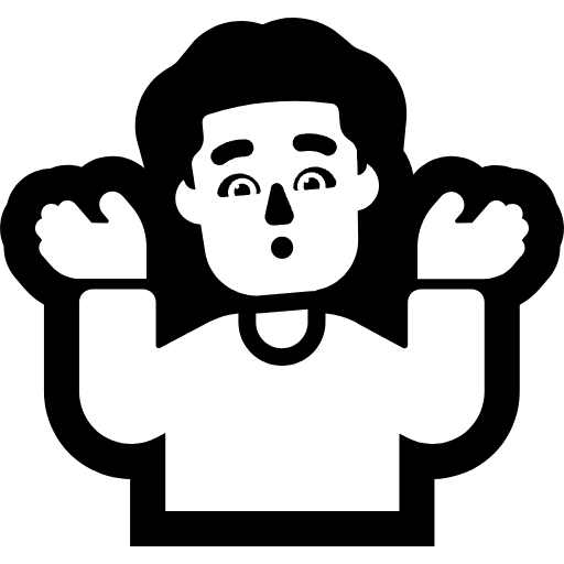 Man Shrugging High Contrast Default Emoji from Fluent Emoji High Contrast Set