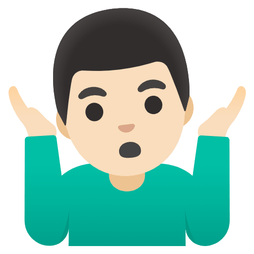 Man Shrugging Light Skin Tone Emoji from Noto Emojis Set