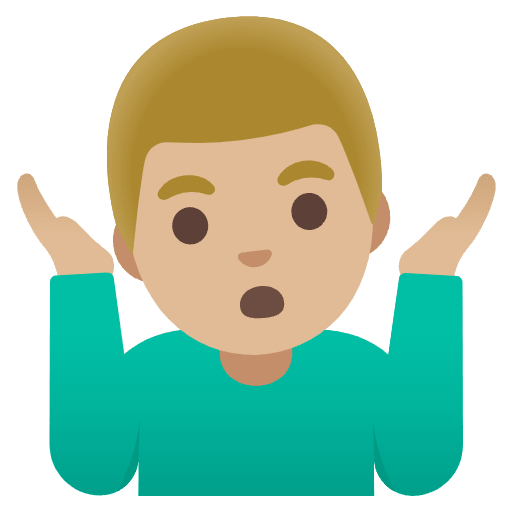 Man Shrugging Medium Light Skin Tone Emoji from Noto Emojis Set