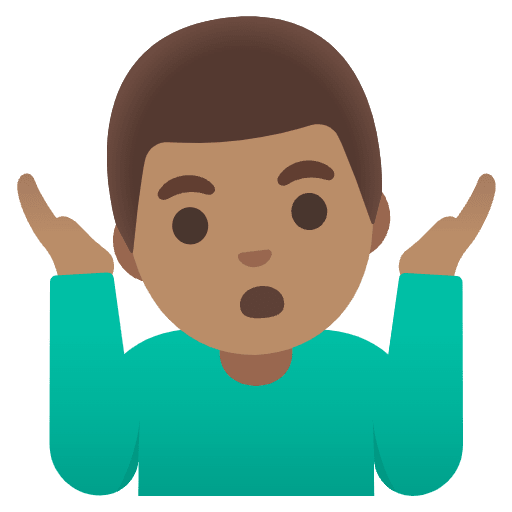 Man Shrugging Medium Skin Tone Emoji from Noto Emoji Set